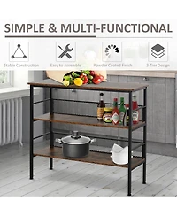 Homcom Three-Tier Storage Rack Foot Adjusted Multi-functional Space Saving