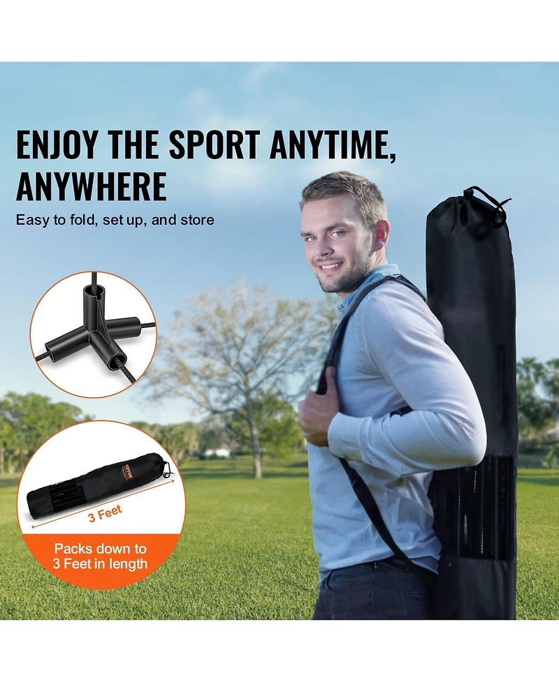 Mecale Adjustable Badminton and Volleyball Net, ft Foldable Pickleball Net with Poles, Stand and Carry Bag for Backyard Indoor Outdoor