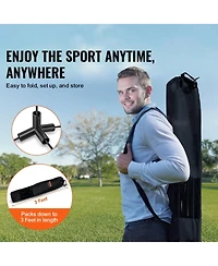 Mecale Adjustable Badminton and Volleyball Net, ft Foldable Pickleball Net with Poles, Stand and Carry Bag for Backyard Indoor Outdoor