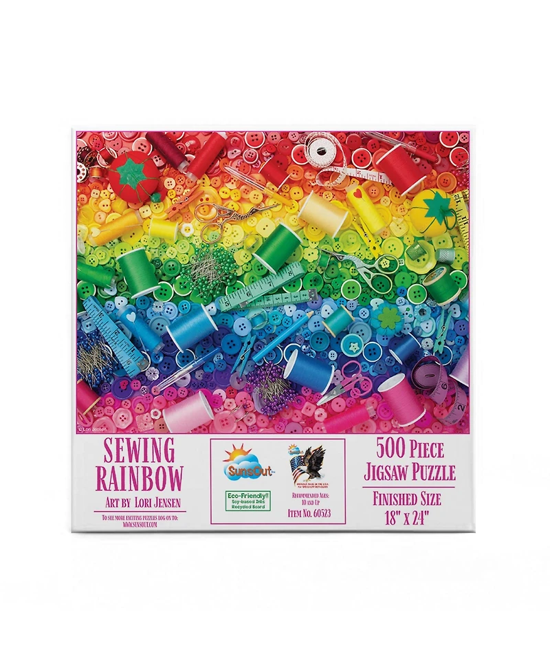 SunsOut Sewing Rainbow 500 piece Jigsaw Puzzle for Adults