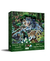 SunsOut Forest Wolf Family 500 piece Jigsaw Puzzle for Adults