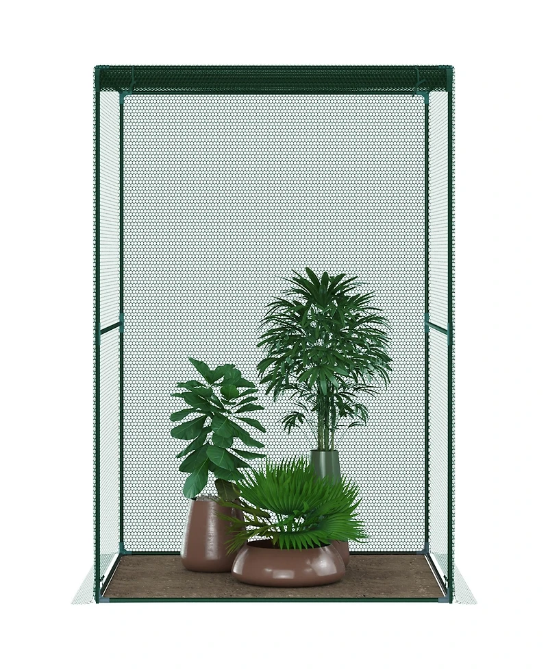 Outsunny 4' x 4' Walk-in Crop Cage, Plant Protectors with Door,