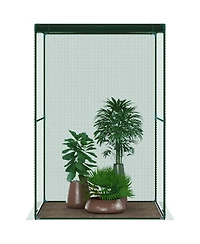 Outsunny 4' x 4' Walk-in Crop Cage, Plant Protectors with Door,