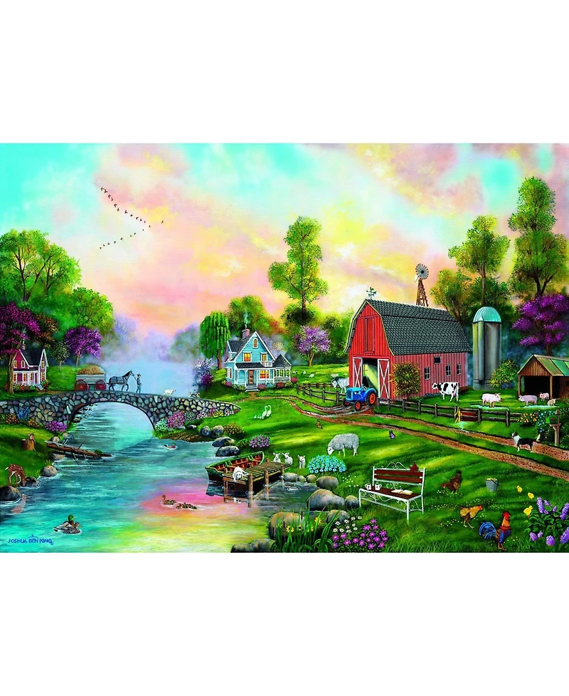 SunsOut Bridge to the Farm 500 piece Jigsaw Puzzle for Adults Large Pieces