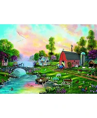 SunsOut Bridge to the Farm 500 piece Jigsaw Puzzle for Adults Large Pieces