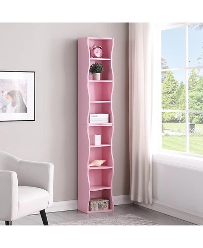 Streamdale Furniture Wavy 8-Layer Adjustable Bookshelf