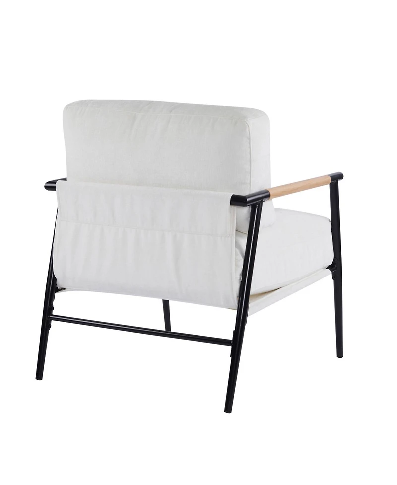 Streamdale Furniture Streamdale Modern Plush Chair Metal Frame, Wooden Armrests