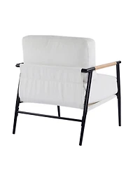 Streamdale Furniture Streamdale Modern Plush Chair Metal Frame, Wooden Armrests