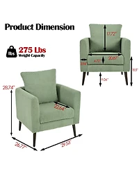 Streamdale Furniture Teddy Fabric Barrel Chair with Solid Wood Legs (Green)