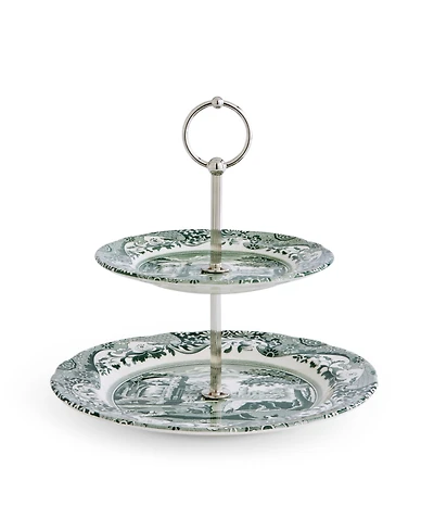 Spode Heritage Green Italian 2-Tier Cake Stand