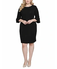 Ny Collection Plus Crew Neck 3/4-Sleeve Dress