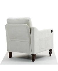 Streamdale Furniture Accent Chenille Chair w/ Usb Ergonomic Back Retro Legs