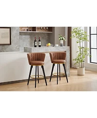 Streamdale Furniture Swivel Counter Height Bar Stools Set of 2 Brown