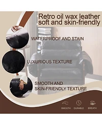 Streamdale Furniture Medieval Modern Leather Lounge Chair - Antique Black