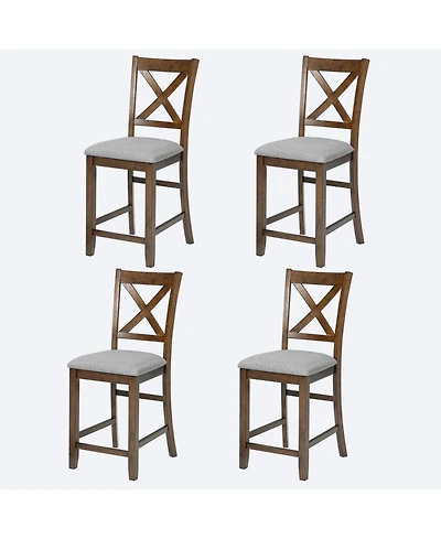 Streamdale Furniture Counter Height Chairs (Set of 4), Padded Seat, Walnut