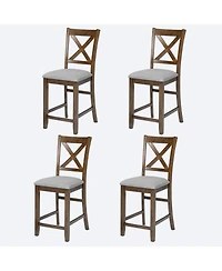 Streamdale Furniture Counter Height Chairs (Set of 4), Padded Seat, Walnut