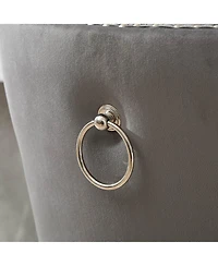 Streamdale Furniture Chrome Swivel Velvet Barstools, Adjustable Height, Tufted, Gray (Set of 2)