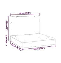 vidaXL polyester 23.6 in x 23.6 in Pallet Cushion