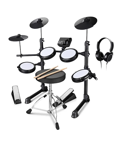 Yescom Electric Drum Set Adult Digital Silent Drum Kit 8" w/ Throne Beginner for Apartment