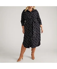 Universal Standard Women's Morgan Belted Stretch Flannel Shirtdress