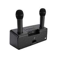 Artudatech Portable Karaoke Speaker System with 2 Wireless Mics, 20W HiFi Sound, Bluetooth & Aux for Parties and Camping