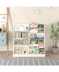 Streamdale Furniture Kids Bookcase & Toy Organizer, 4-Tier Wooden Storage