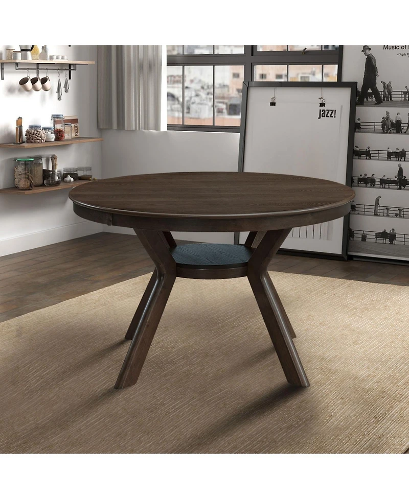 Streamdale Furniture Mid-Century Modern Wood Dining Set (Table + 4 Chairs