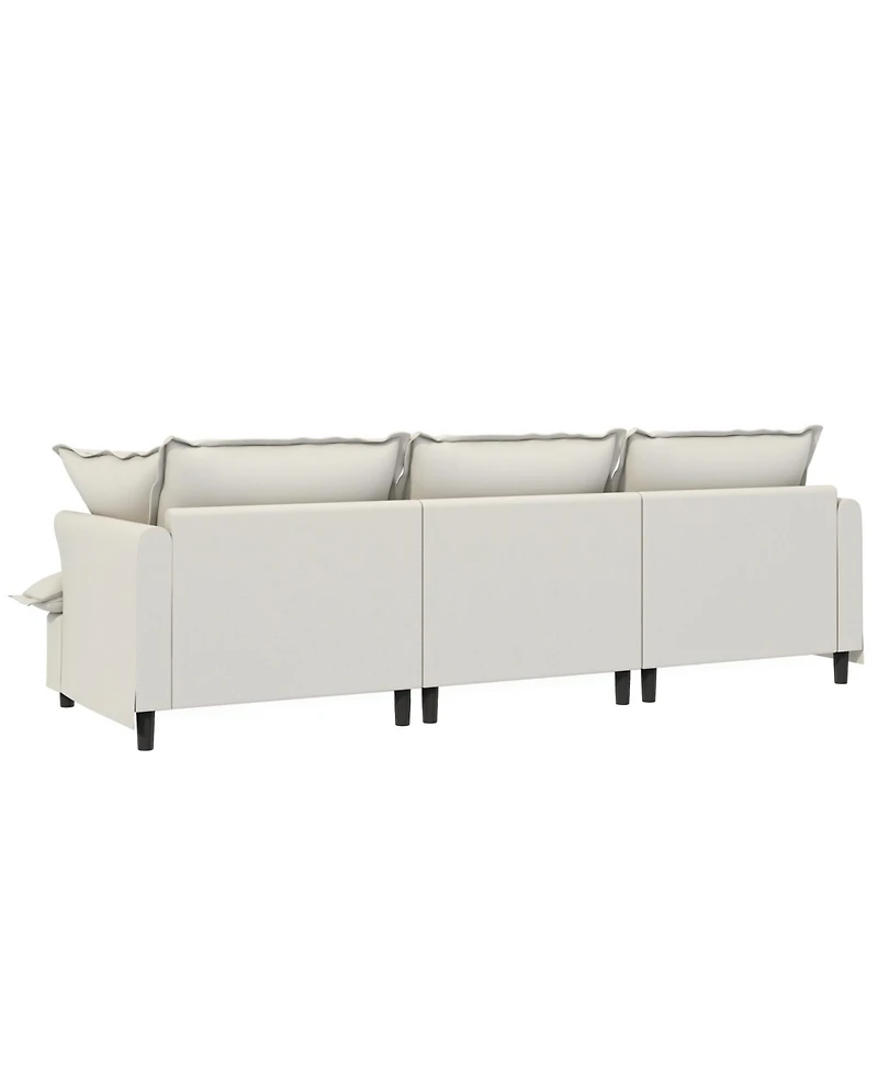 Streamdale Furniture 3-Seat Sofa Module with Pillows for Sectional