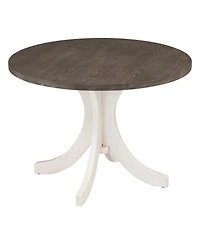 Streamdale Furniture Mid-Century 5-Piece Round Dining Set Walnut Table & Chairs