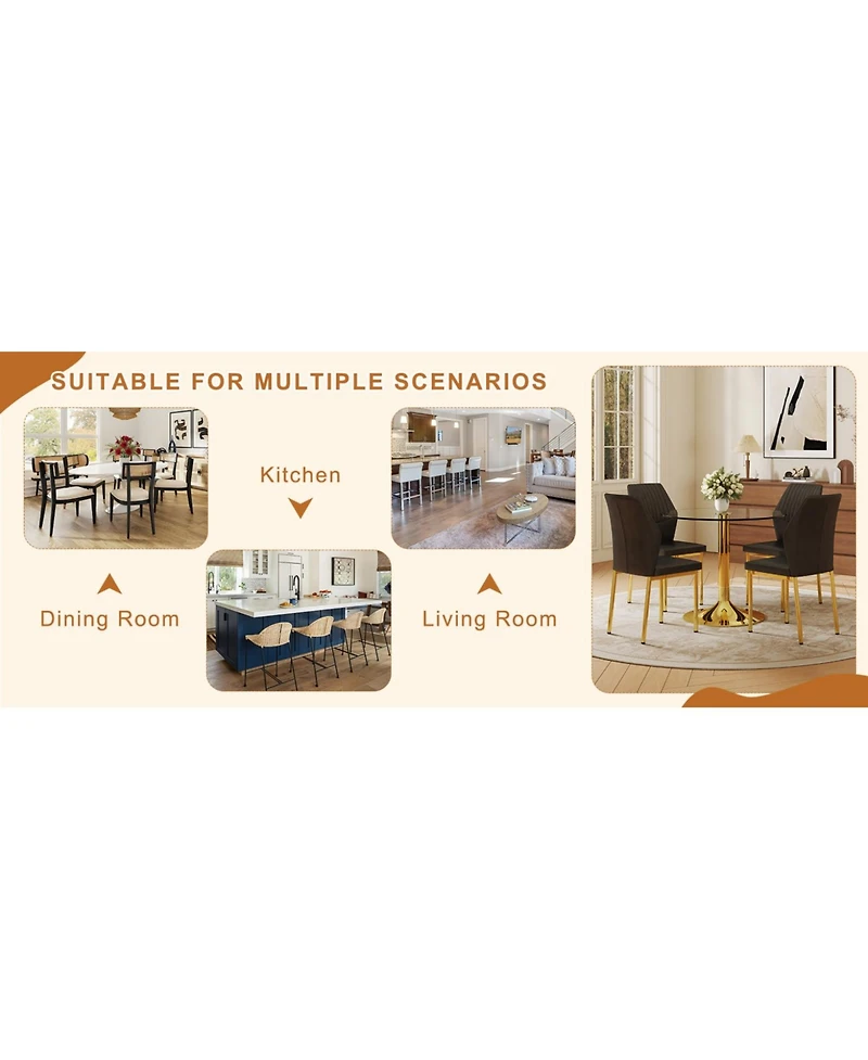 Streamdale Furniture 35" Glass Round Dining Set