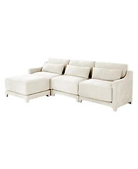 Streamdale Furniture Chenille 3-Seater Sofa w/ Ottomans