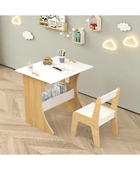 Streamdale Furniture Kids Wooden Table & Chair Set - Convertible Tabletop