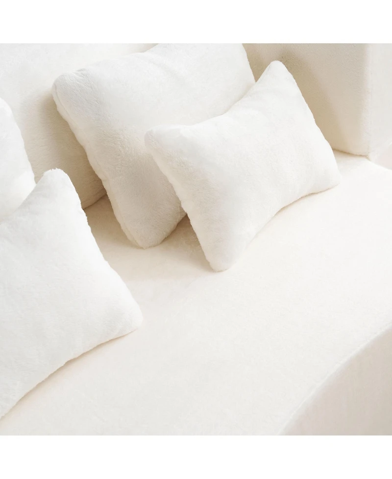 Streamdale Furniture Queen White Floor Sofa Bed with Pillows