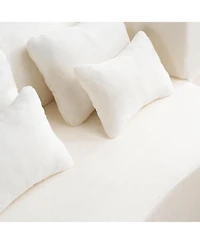 Streamdale Furniture Queen White Floor Sofa Bed with Pillows