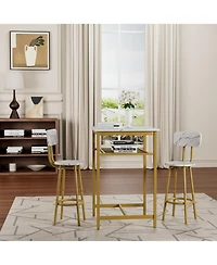 Streamdale Furniture Bar table, equipped with 2 bar stools, with backrest and partition