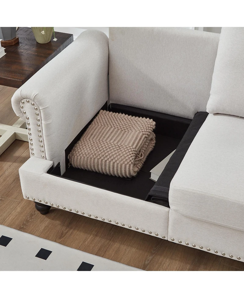 Streamdale Furniture 59.5" Modern Beige Loveseat