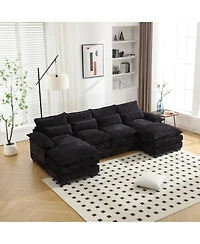 Streamdale Chenille U-Shaped Sofa (Oversized, 4-Seater)