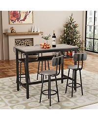 Streamdale Furniture Bar Table & 4 Chairs - Counter Height, Gray