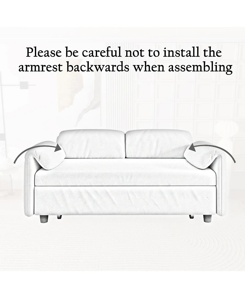 Streamdale Yellow Velvet Sofa Bed - Converts to Retractable Bed