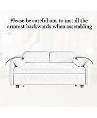 Streamdale Yellow Velvet Sofa Bed - Converts to Retractable Bed