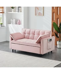 Streamdale Furniture Modern Velvet Sleeper Sofa with Pillows & Pockets
