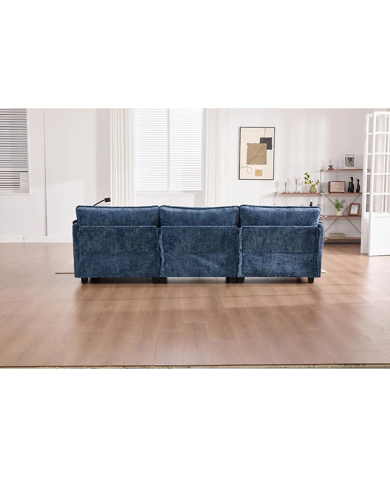 Streamdale Furniture Oversized Sectional Sofa Cloud Couch w/ Ottoman