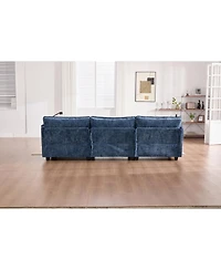 Streamdale Furniture Oversized Sectional Sofa Cloud Couch w/ Ottoman