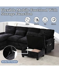 Streamdale Furniture 106" U-Shape Sectional Sofa Cloud Couch, Chenille