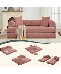 Streamdale Furniture Folding Sleeper Sofa Bed, 5-in-1 Convertible, King Size, Corduroy