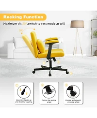 Streamdale Furniture Streamdale Linen Ergonomic Office Chair with Wheels