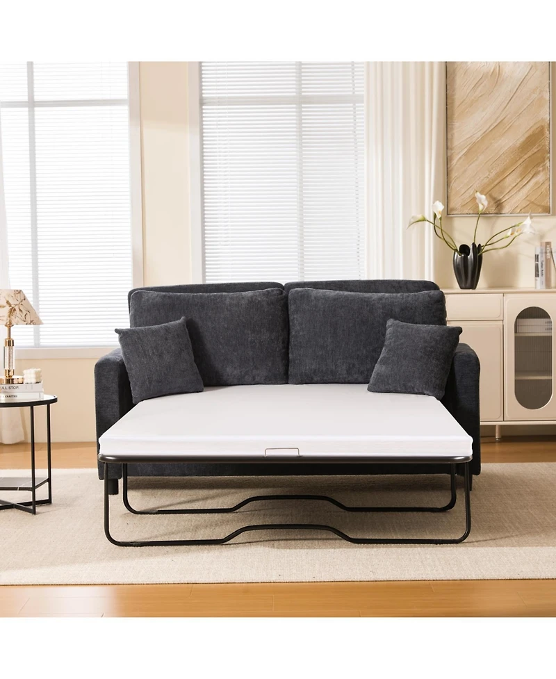 Streamdale Furniture Sleeper Sofa Bed, Pull Out Couch, 2 Seater Linen Convertible Sofa