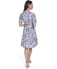 Calvin Klein Women's Short-Sleeve Collared Shirt Dress