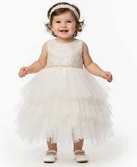Bonnie Baby Girls Hanky Hem Sleeveless Party Dress