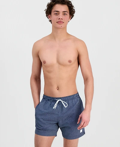 Boss by Hugo Men's Squiggle Print 5" Swim Trunks